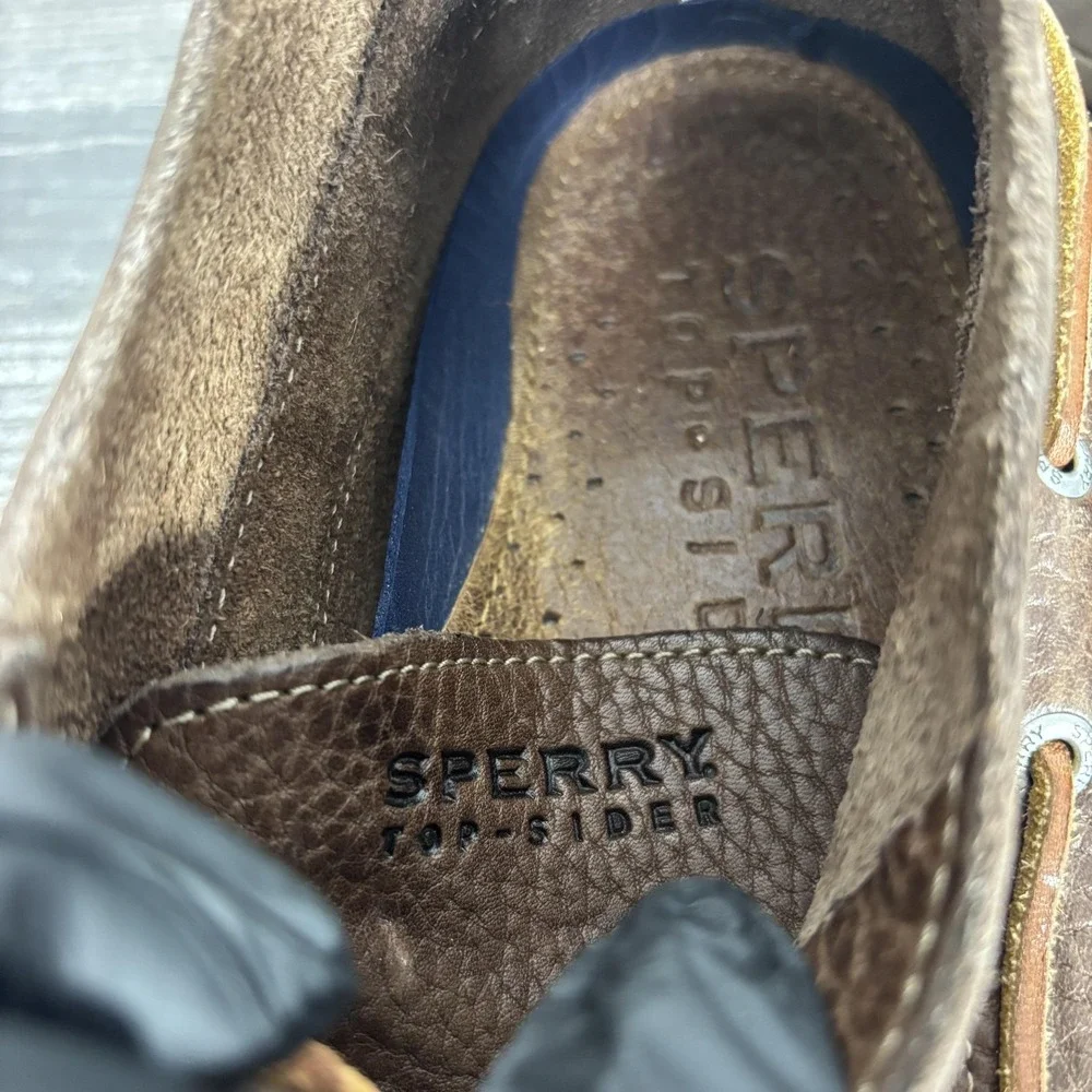 Sperry Top-Sider Boat Shoes Mens Size 10 Brown Leather Casual Nautical STS11630